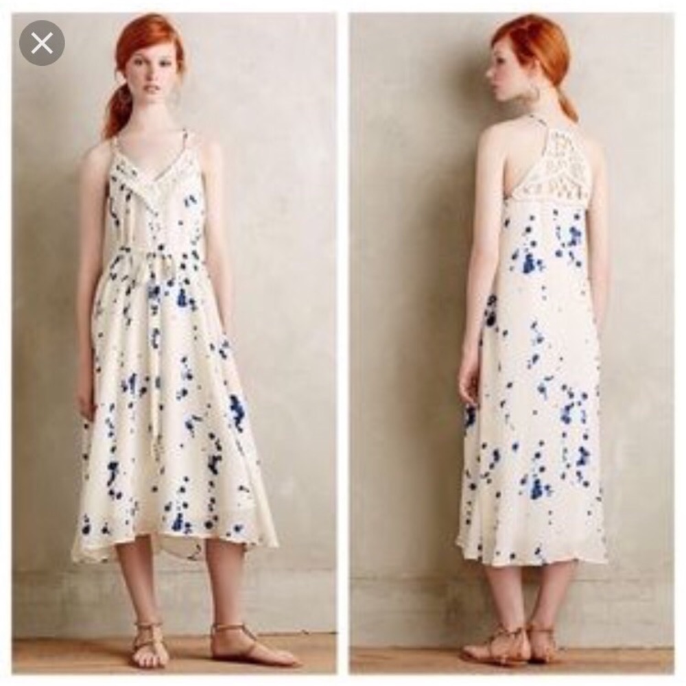 Anthropologie - Maeve - Inkblot Midi Dress